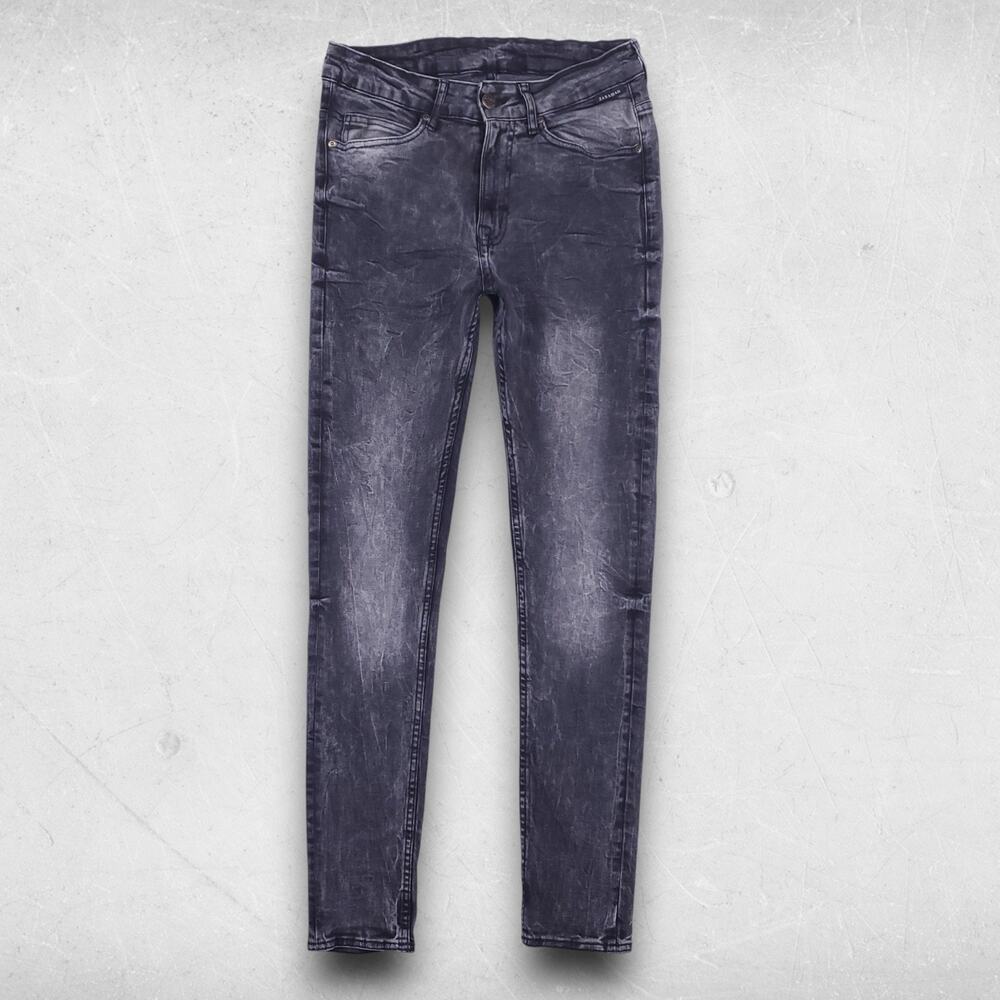 Zara Man‎ Jeans Men 28 Black Skinny Stretch Y2K Streetwear Casual Punk Rocker